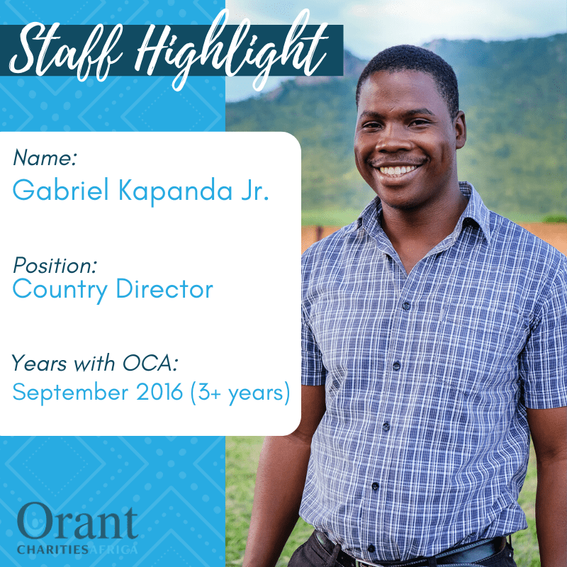 Orant Charities Africa. Gabriel Kapanda. Country Director