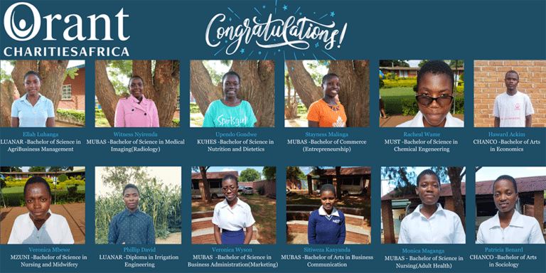 Photographs of all the students selected to University from Orant Charities student sponsorship program.