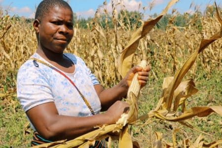 woman with corn
